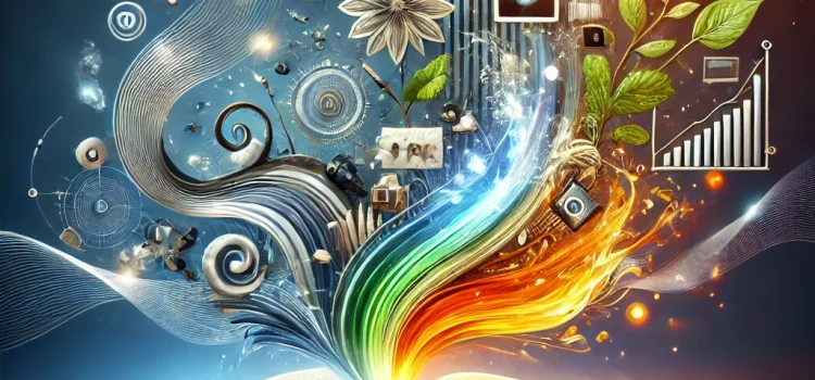 DALL·E 2024-11-30 01.46.33 – A visually compelling and professional image for a blog article titled ‘L’Importance de la Narration Visuelle dans le Branding Moderne’. The design fe