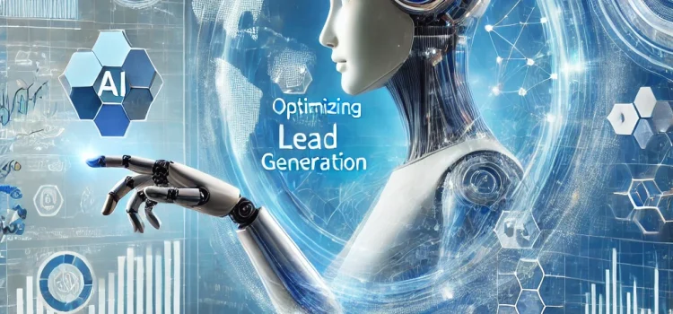 DALL·E 2024-12-04 16.58.44 – A professional illustration representing artificial intelligence optimizing lead generation in a business environment. The image should feature a futu